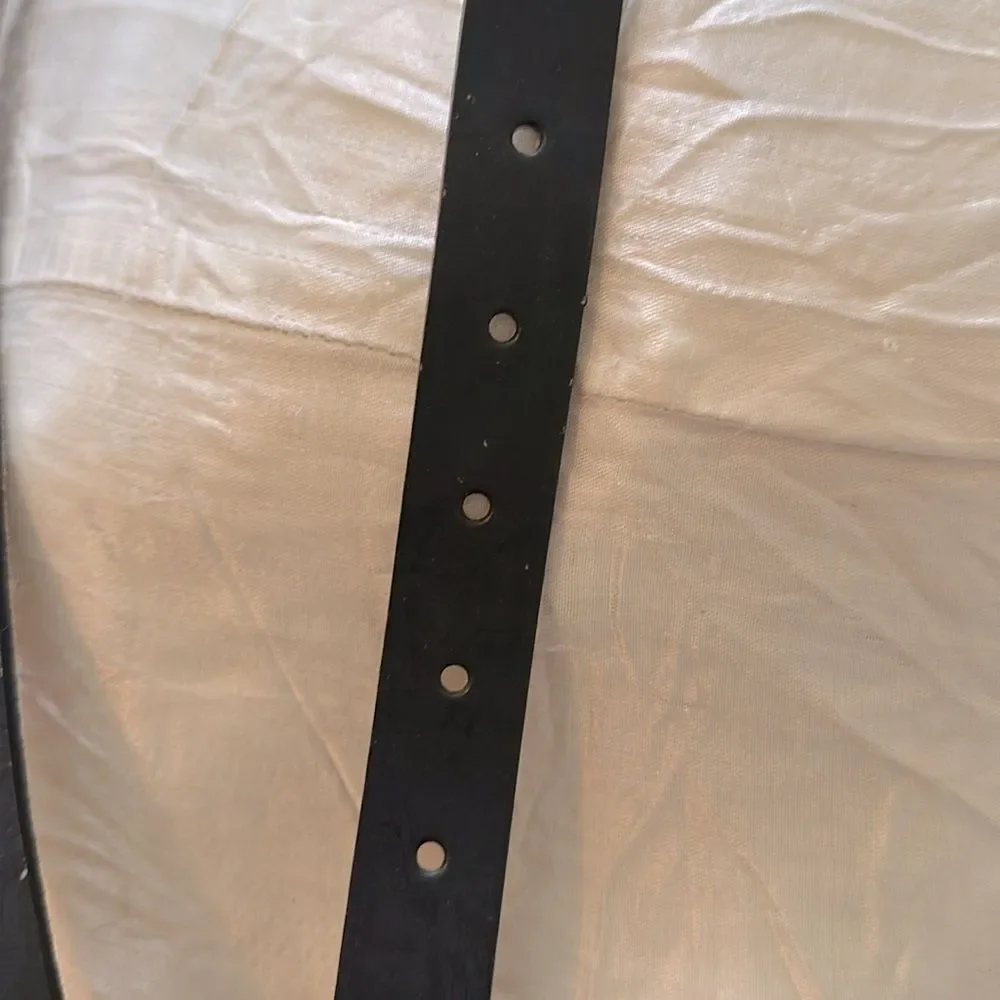 Vintage Liz Claiborne Dark Navy Blue (Almost Black) Bonded Leather‎ Belt